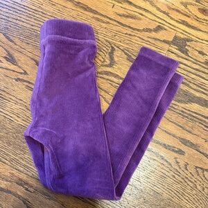 Crewcuts Vibrant Purple velvet ribbed Leggings